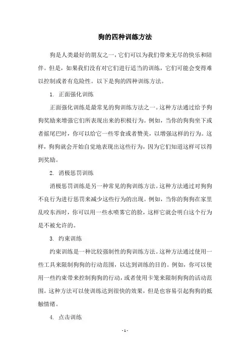 狗的四种训练方法