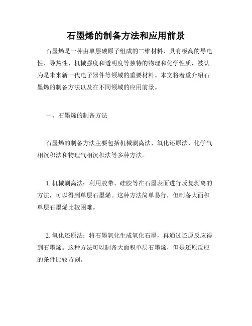 石墨烯的制备方法和应用前景