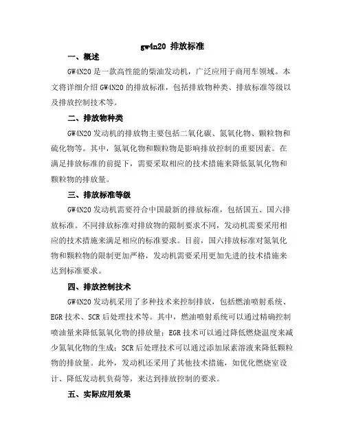 gw4n20 排放标准