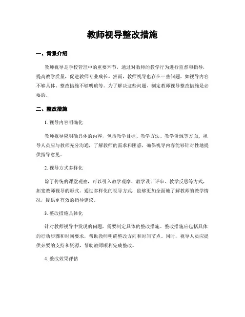 教师视导整改措施