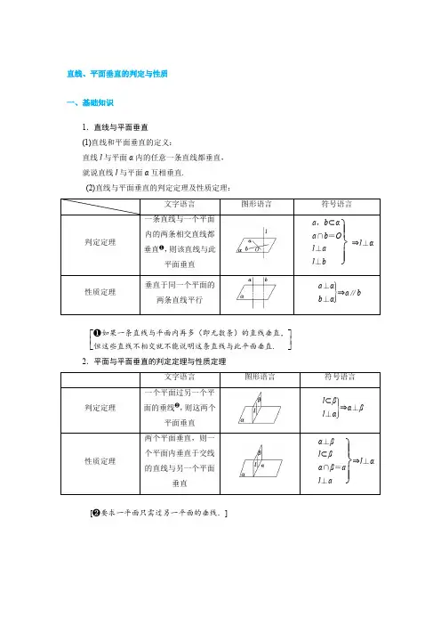 直线、平面垂直的判定与性质