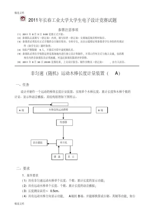 2020年电子设计大赛精品版