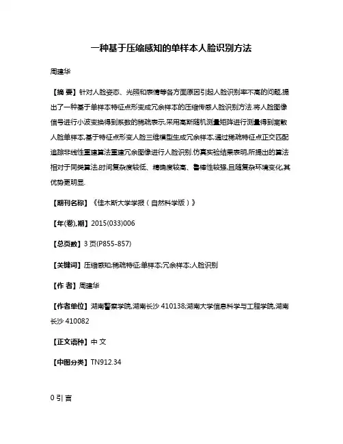 一种基于压缩感知的单样本人脸识别方法