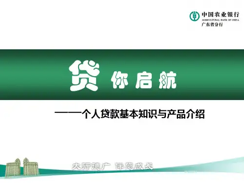 个人贷款基本知识及产品介绍0728精品PPT课件