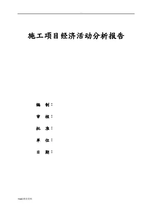施工项目经济活动分析报告