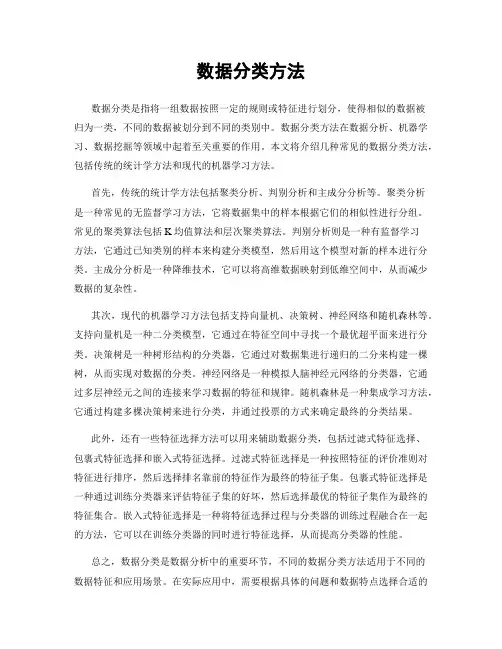 数据分类方法