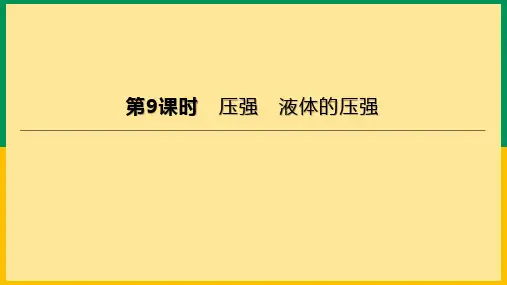 2023年中考物理(人教版)总复习一轮课件：第09课时 压强 液体的压强