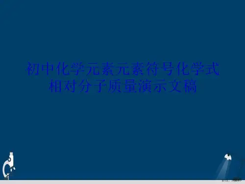 初中化学元素元素符号化学式相对分子质量演示文稿