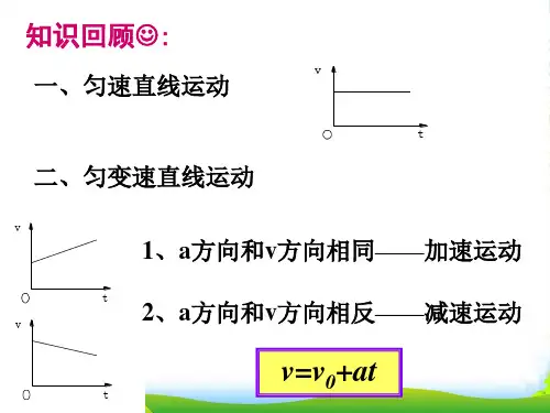 新人教版高中物理必修1第二章第三节位移时间关系式课件 (共12张PPT)