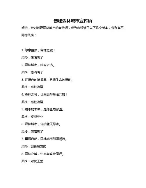 创建森林城市宣传语