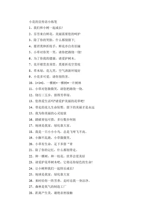 小花的宣传语小练笔