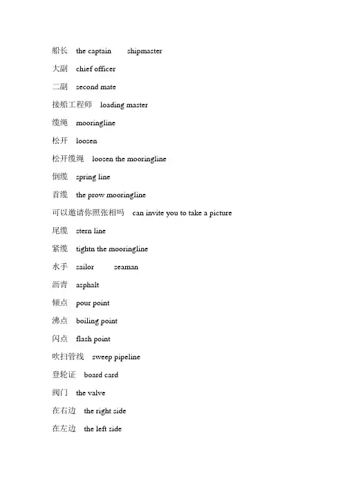 船舶接卸实用英语