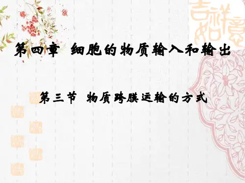 新版人教高中生物2020物质跨膜运输的方式(共38张PPT)学习演示PPT课件