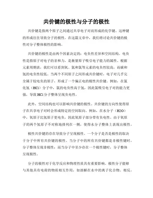 共价键的极性与分子的极性