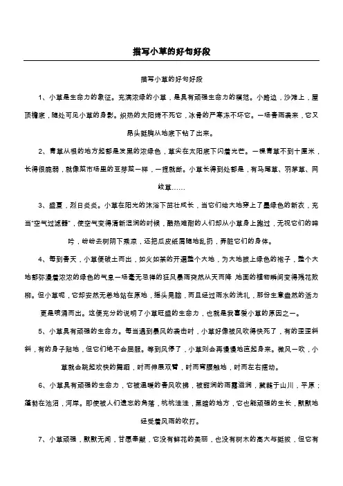 描写小草的好句好段