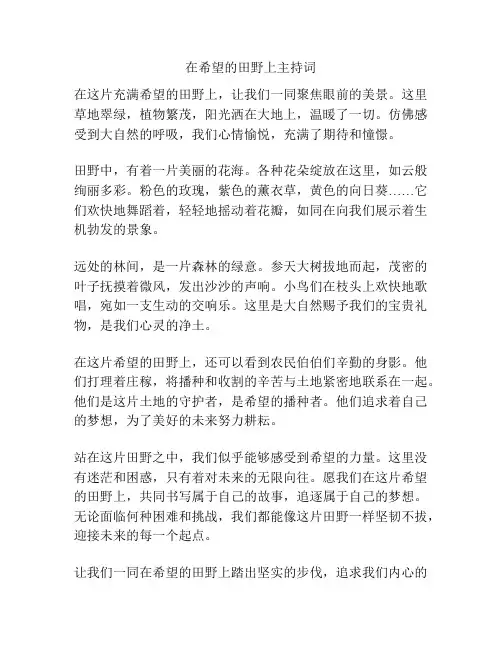 在希望的田野上主持词