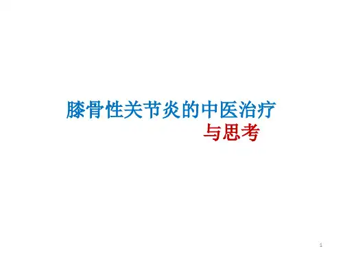 膝骨性关节炎的中医治疗与思考PPT参考幻灯片