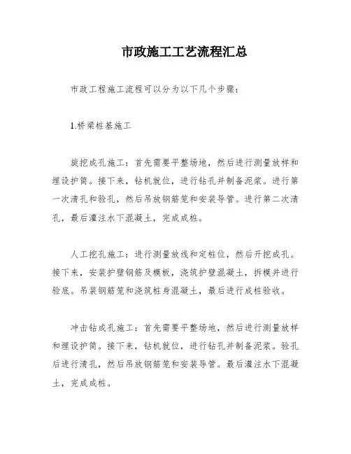 市政施工工艺流程汇总
