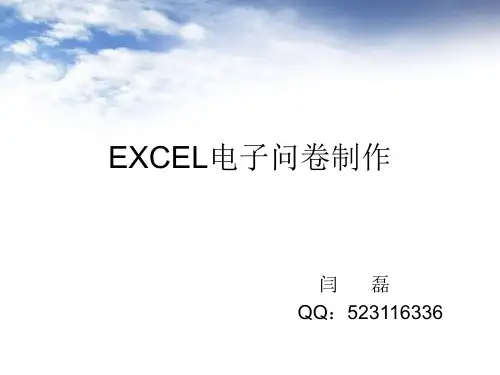 EXCEL电子问卷制作讲解