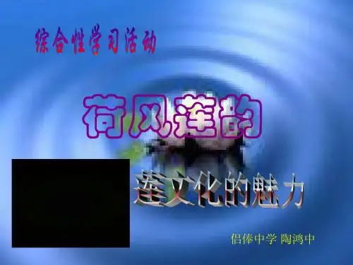 荷风莲韵——莲文化的魅力 八上第五单元综合性学习