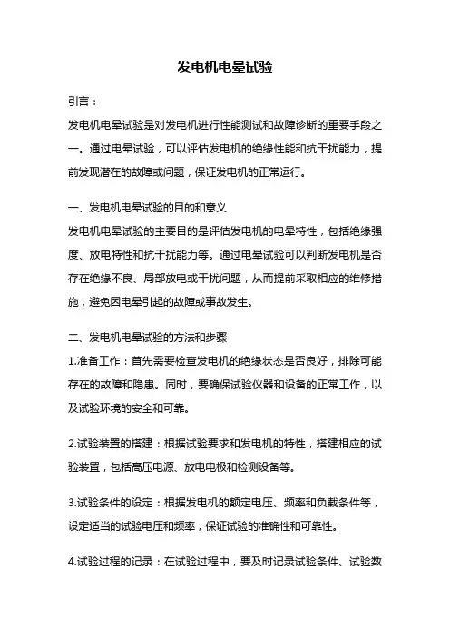 发电机电晕试验