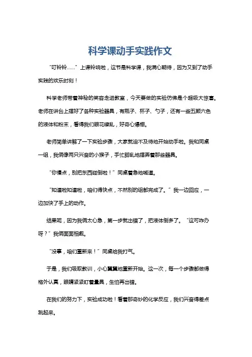科学课动手实践作文