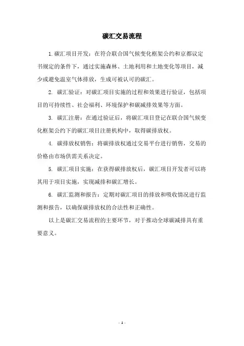碳汇交易流程
