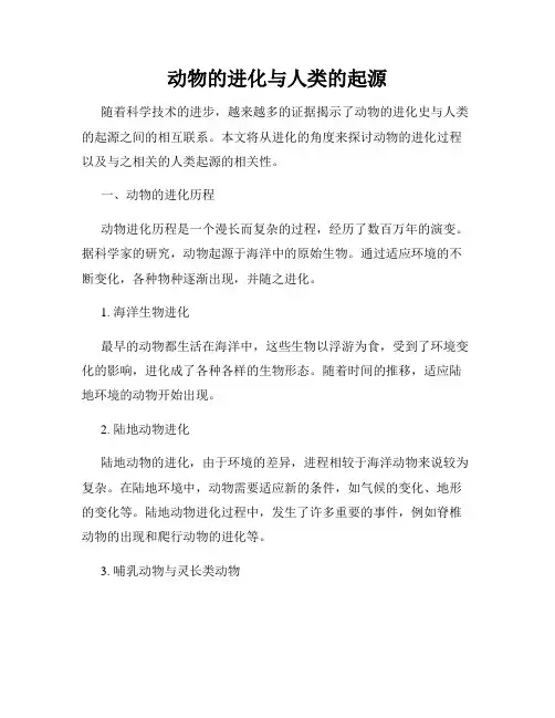 动物的进化与人类的起源