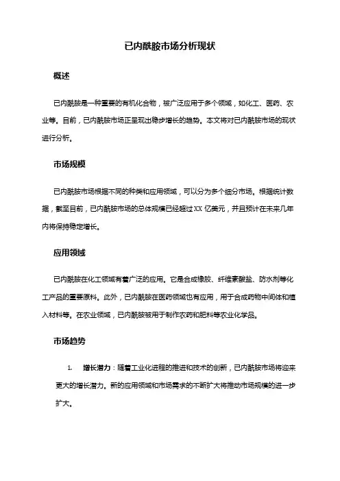 2024年已内酰胺市场分析现状