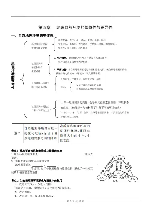 地理环境的差异性和整体性