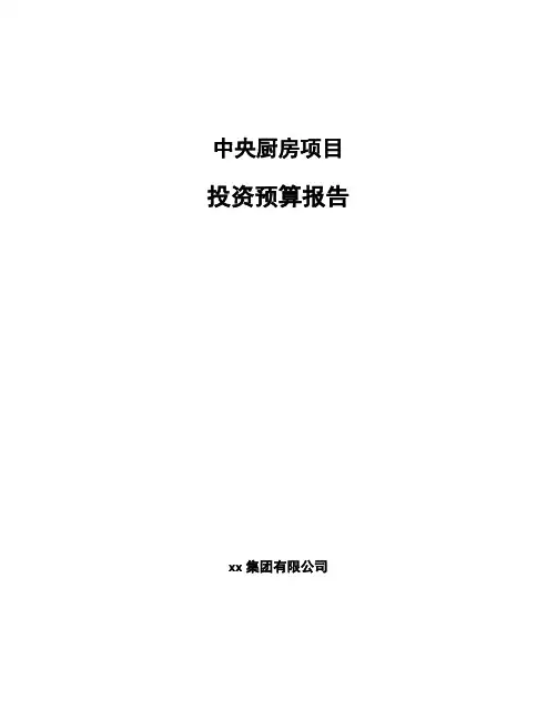 中央厨房项目投资预算报告