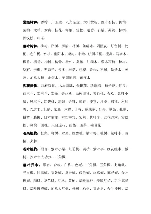 100种徐州常用树种
