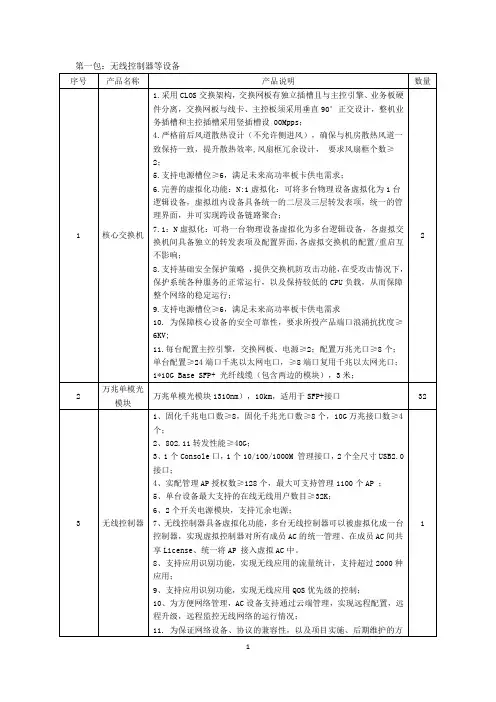 第一包无线控制器等设备