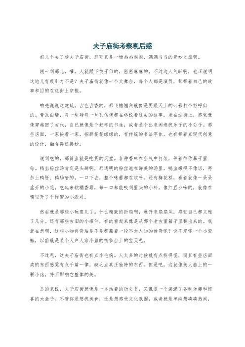 夫子庙街考察观后感