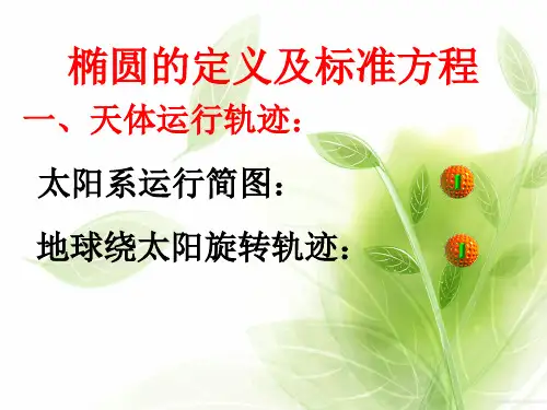 椭圆的定义及标准方程PPT教学课件