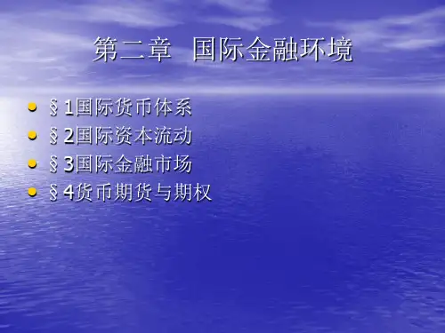 第二章 国际金融环境总结