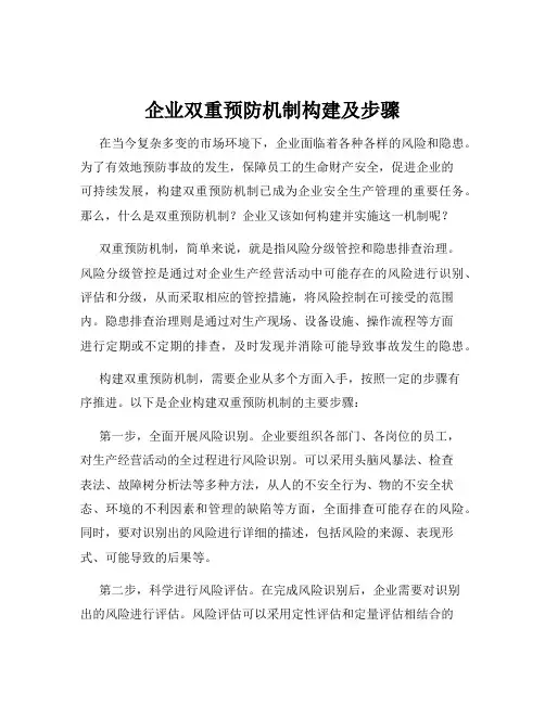 企业双重预防机制构建及步骤