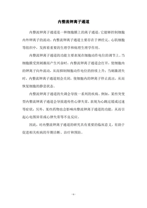 内整流钾离子通道