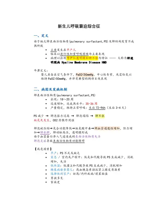 新生儿呼吸窘迫综合征
