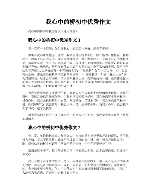 我心中的桥初中优秀作文