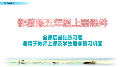 2020最新部编版语文五年级上册23 鸟的天堂课件含课后练习