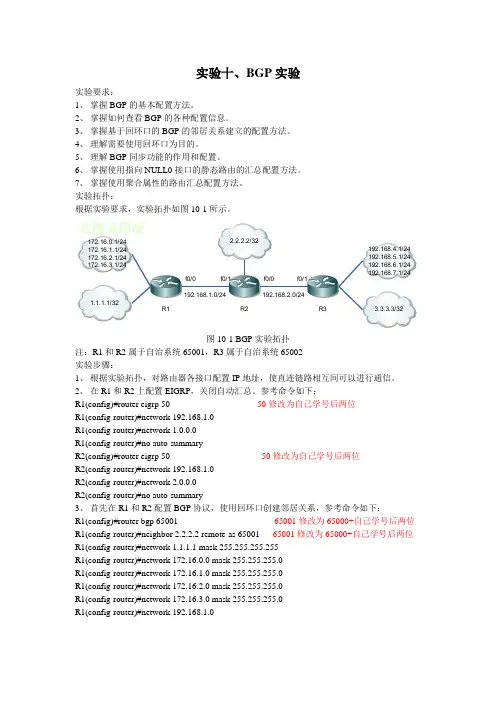 BGP实验手册