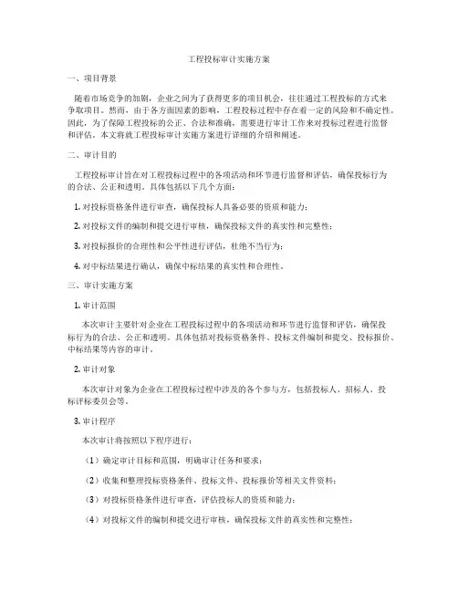 工程投标审计实施方案