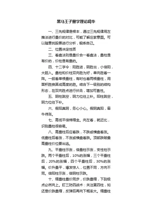 黑马王子量学理论精华