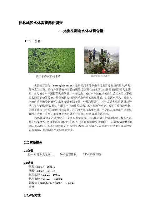 分析化学水体富营养化调查