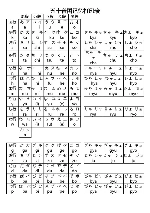五十音图_书写_打印版