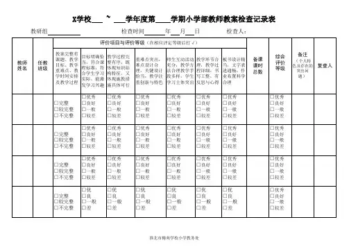 教师教案检查记录评价表1
