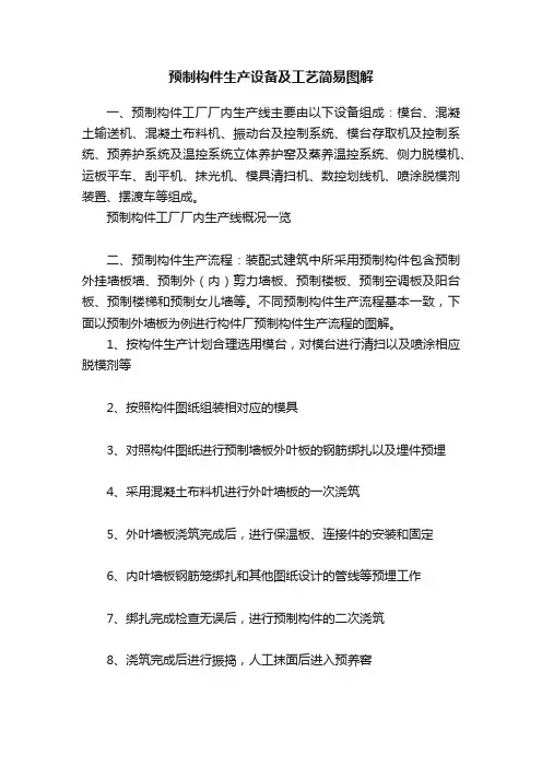 预制构件生产设备及工艺简易图解