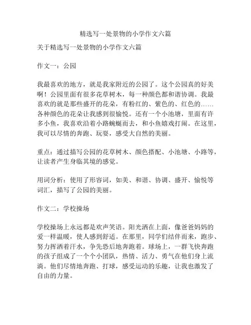精选写一处景物的小学作文六篇