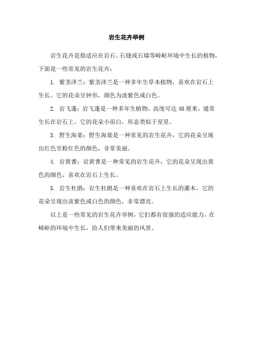 岩生花卉举例